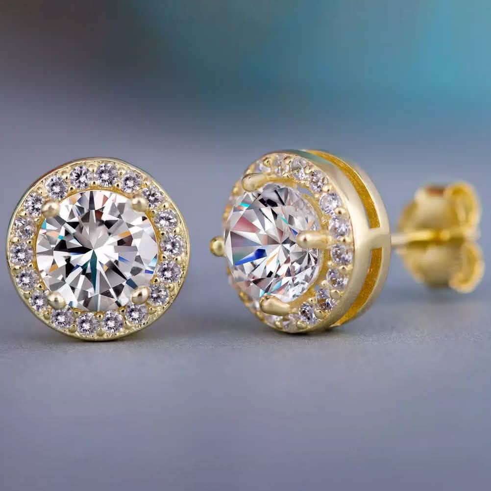 3.44 CTTW Halo Stud Earrings with Swarovski Elements