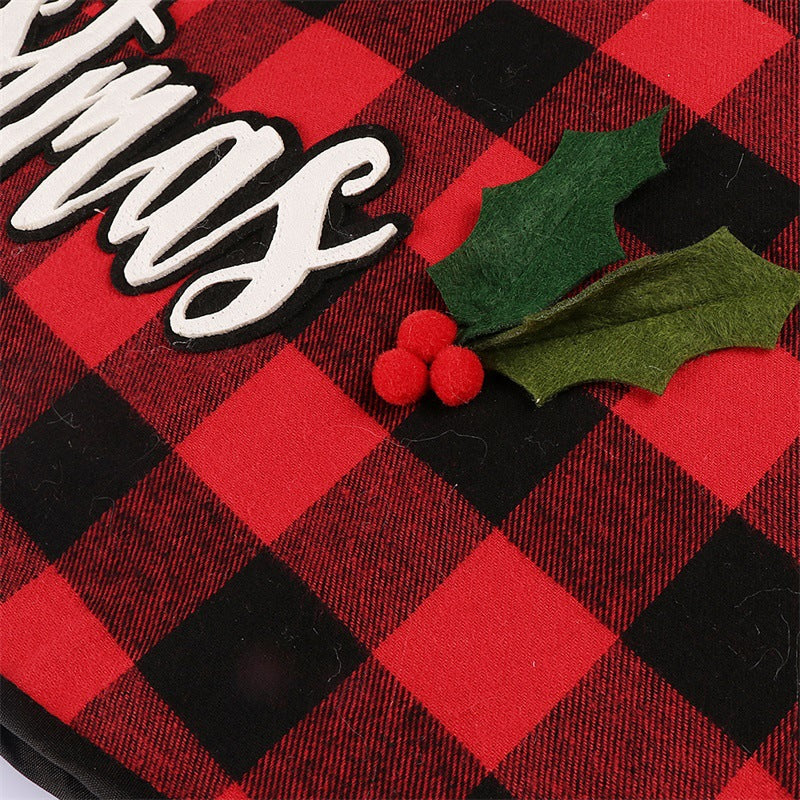 Christmas tree apron, Christmas decorations, Merry Christmas Christmas tree skirt, red and black checkered tree skirt dress