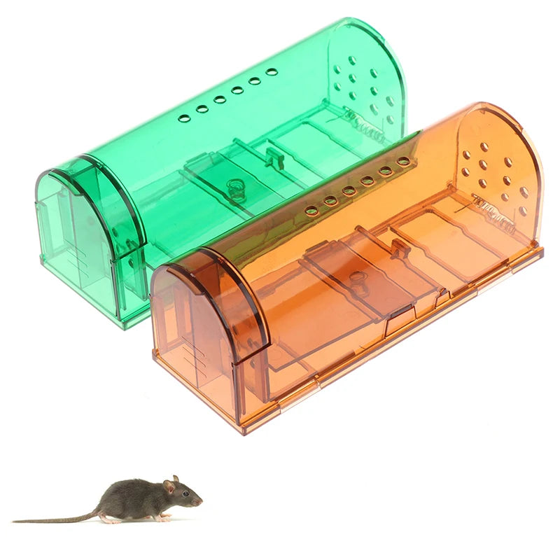 Smart Self-locking Mousetrap Safe Firm Transparent Household Mouse Catcher Control Cage Reusable Mice Rodent Catcher Rat Traps