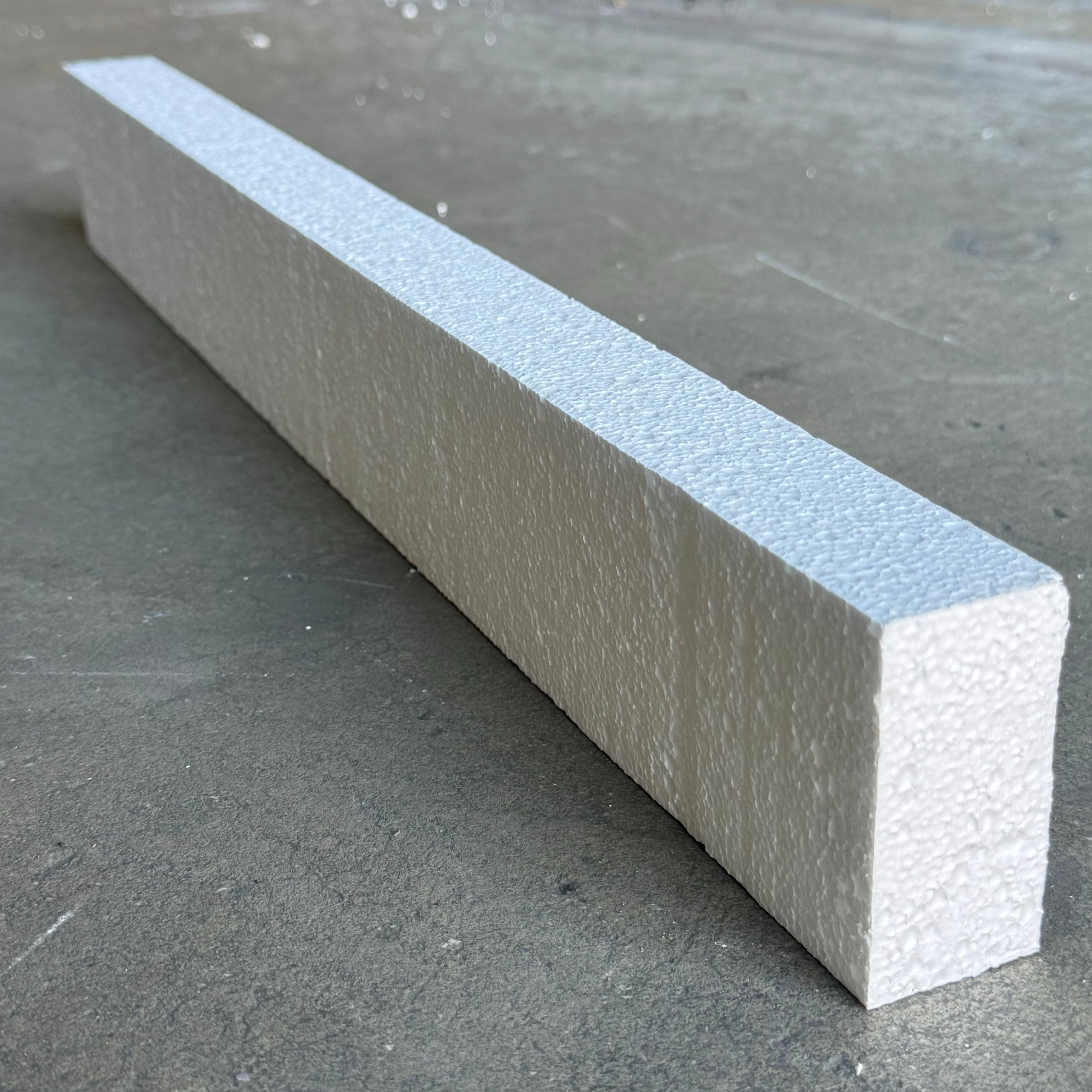 NUCOR 168PK Rectangular Styrofoam 23”Lx3”Wx1-1/2”T White