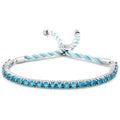 3.55 CTTW Created Aquamarine Cord Adjustable Bracelet