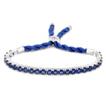 3.55 CTW Created Blue Sapphire Cord Adjustable Bracelet by MUIBLU Gems
