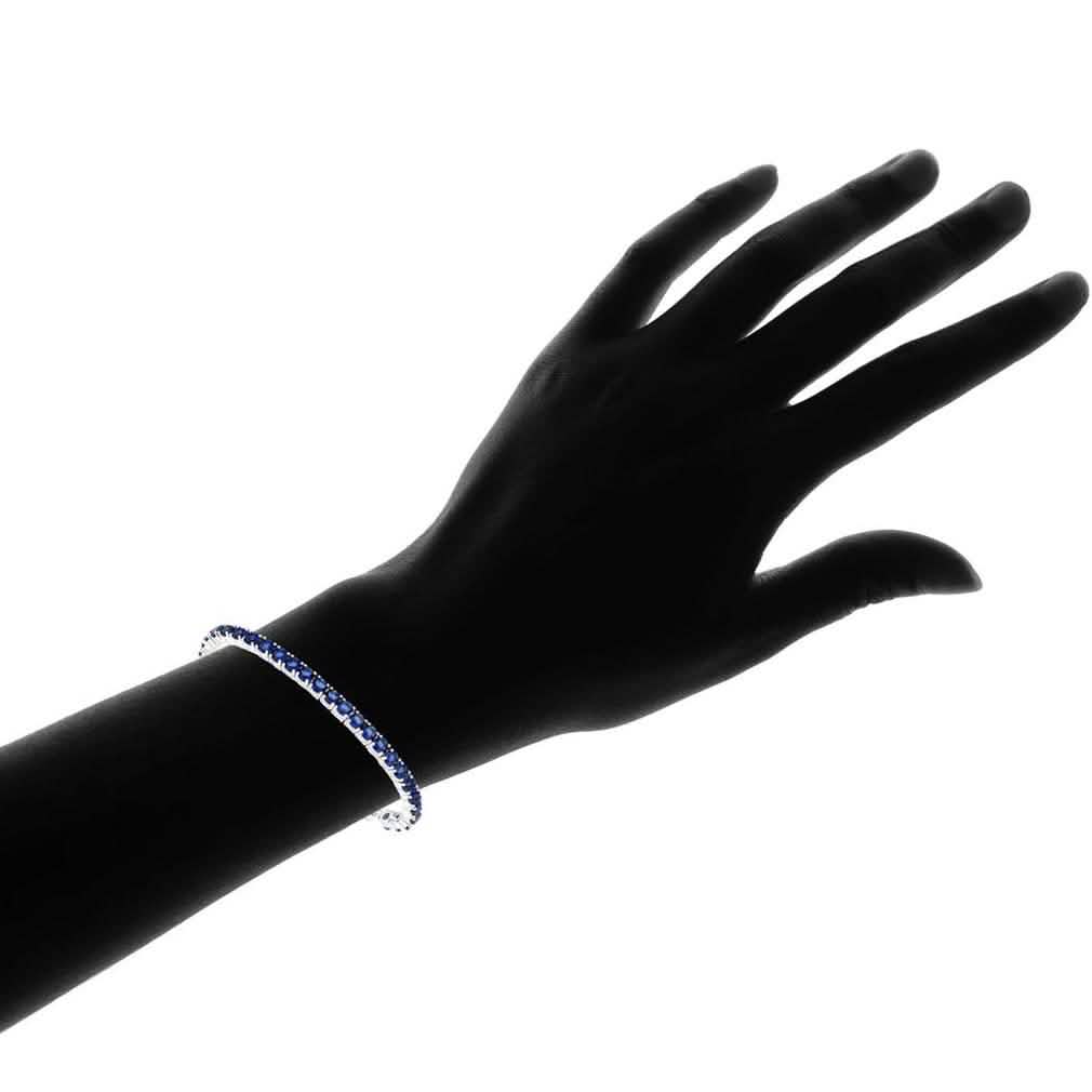 3.55 CTW Created Blue Sapphire Cord Adjustable Bracelet