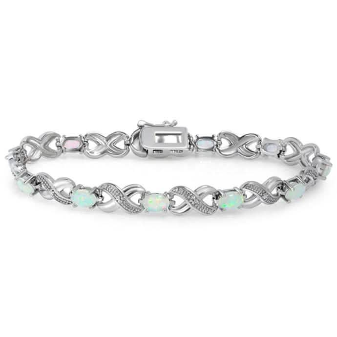 3.55 CTW Genuine Opal "X's and O's" Opal Bracelet By MUIBLU Gems