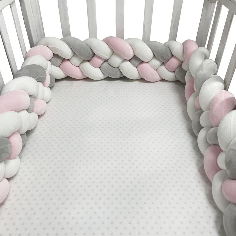 Woven baby bed surround anti-collision strip four strand Fried Dough Twists braid wrapped around the bed surround ins baby child