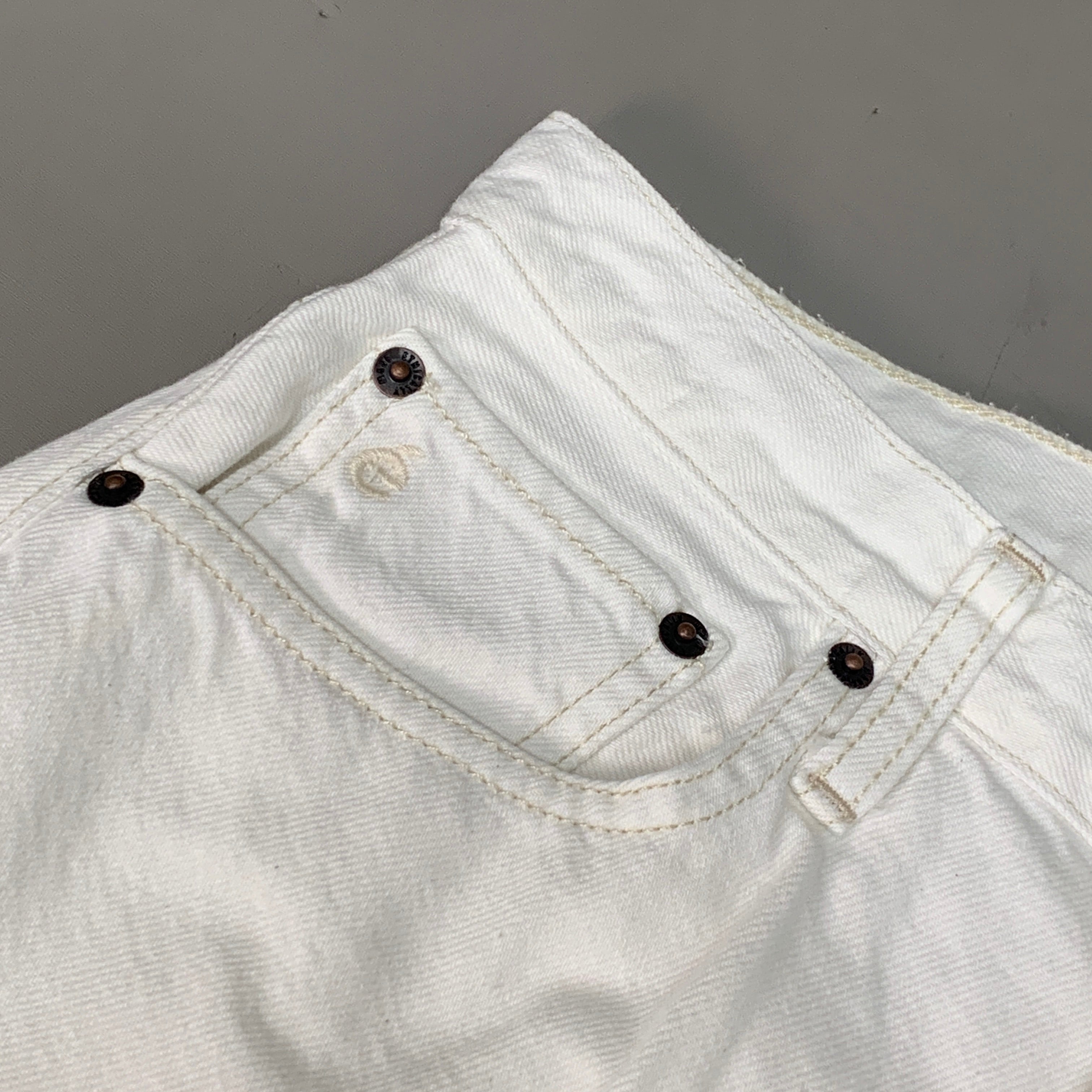 ETICA Tyler High Waist Straight Leg Ankle jeans Vintage White Size 28 EW180114A