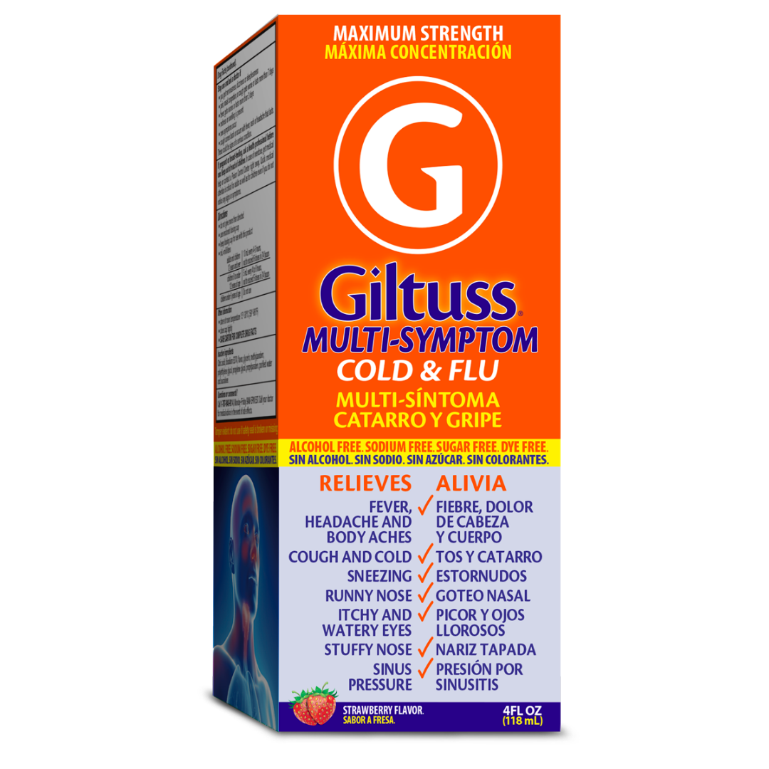 Giltuss Multi-Symptom Cold & Flu Maximum Strength Liquid (4 fl oz)