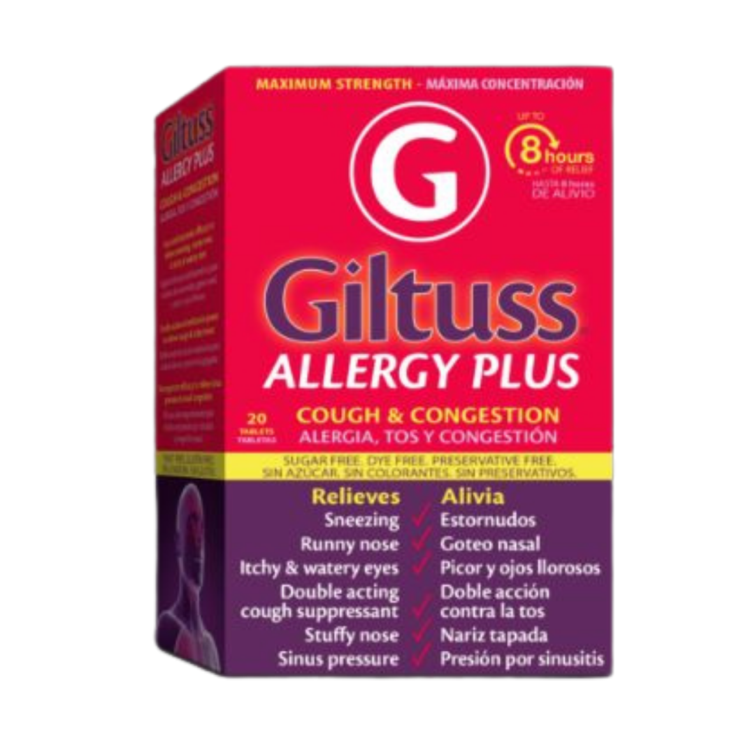 Giltuss Allergy Plus Cough & Congestion Maximum Strength (20 Tablets)