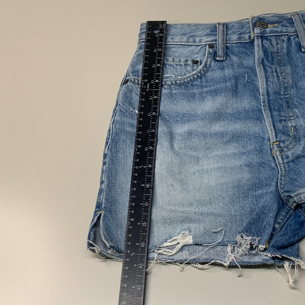 ETICA Fern High Rise Shorts Certified Organic Rip Current Size 27 EW178335