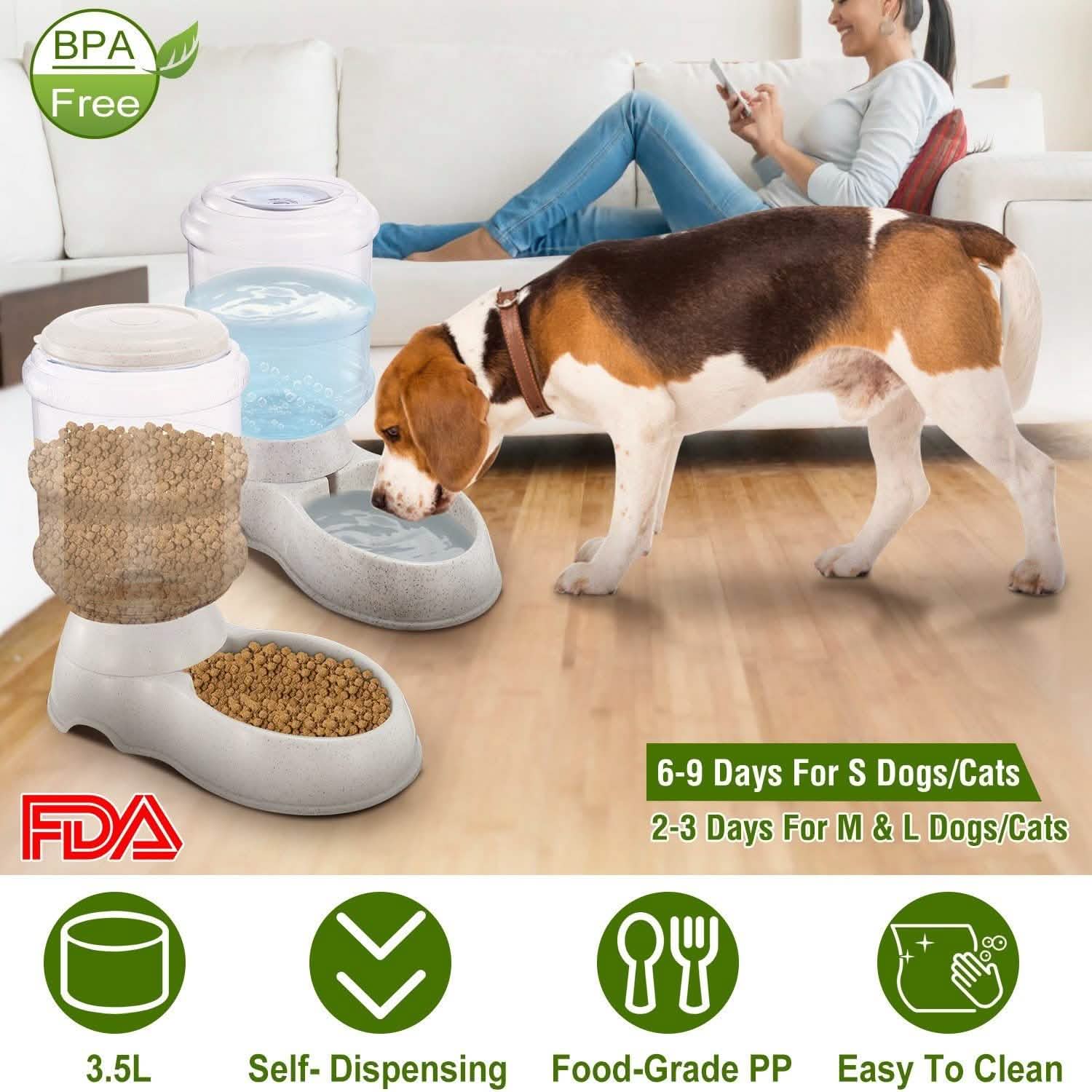 3.5L/1 Gal Pet Water Dispenser Self-Dispensing