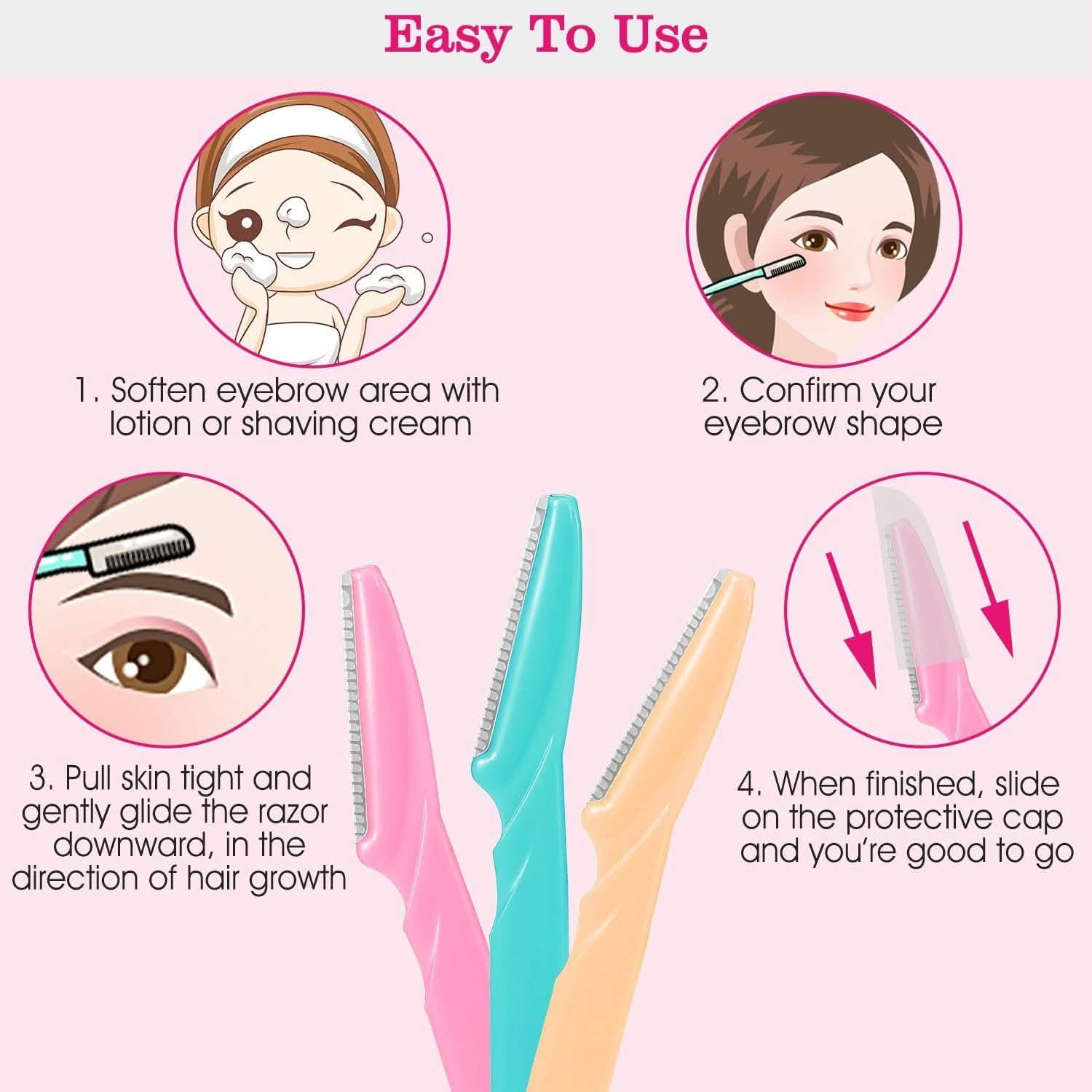 36-Pieces: Women Eyebrow Razor Trimmer