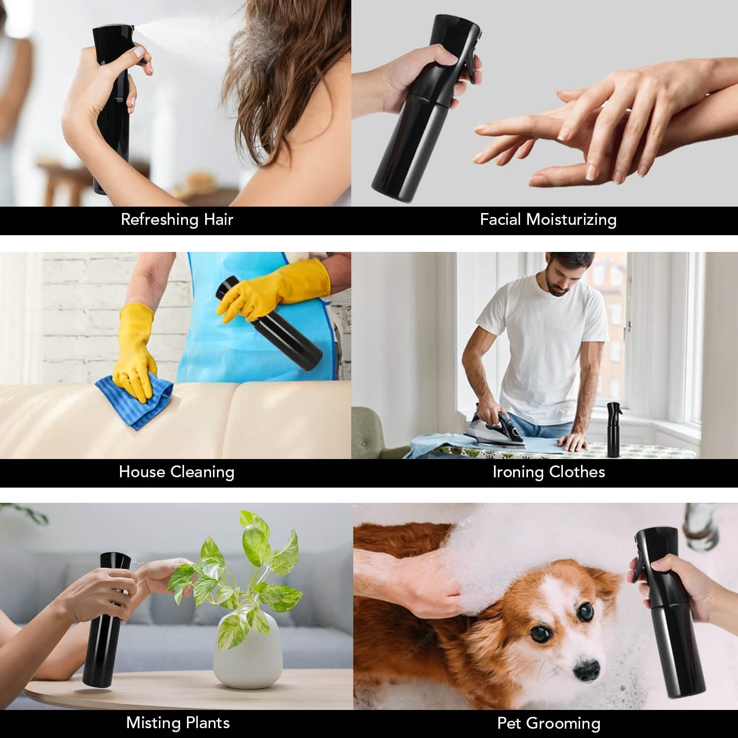 360 Continuous Hair Water Ultra Fine Mister Spray Bottle