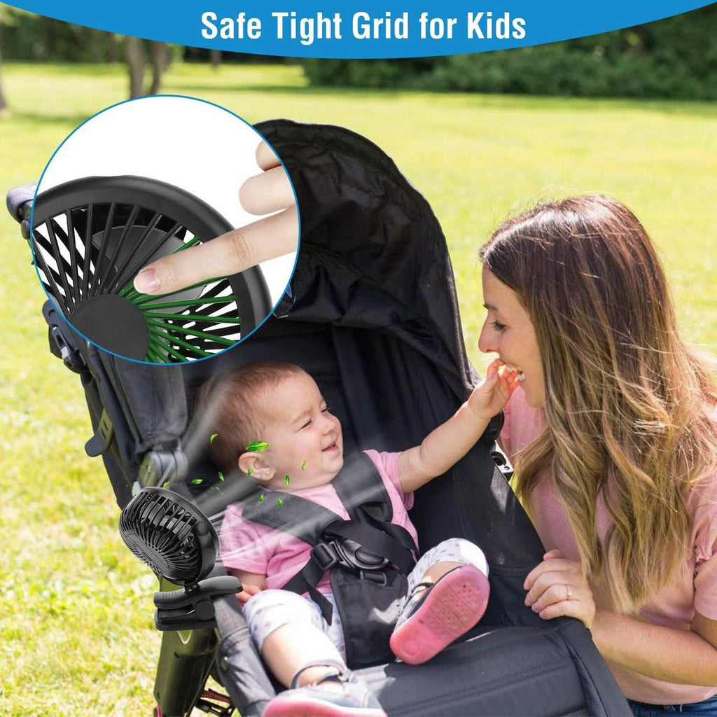 360 Degree Clip On Fan Quiet Rechargeable