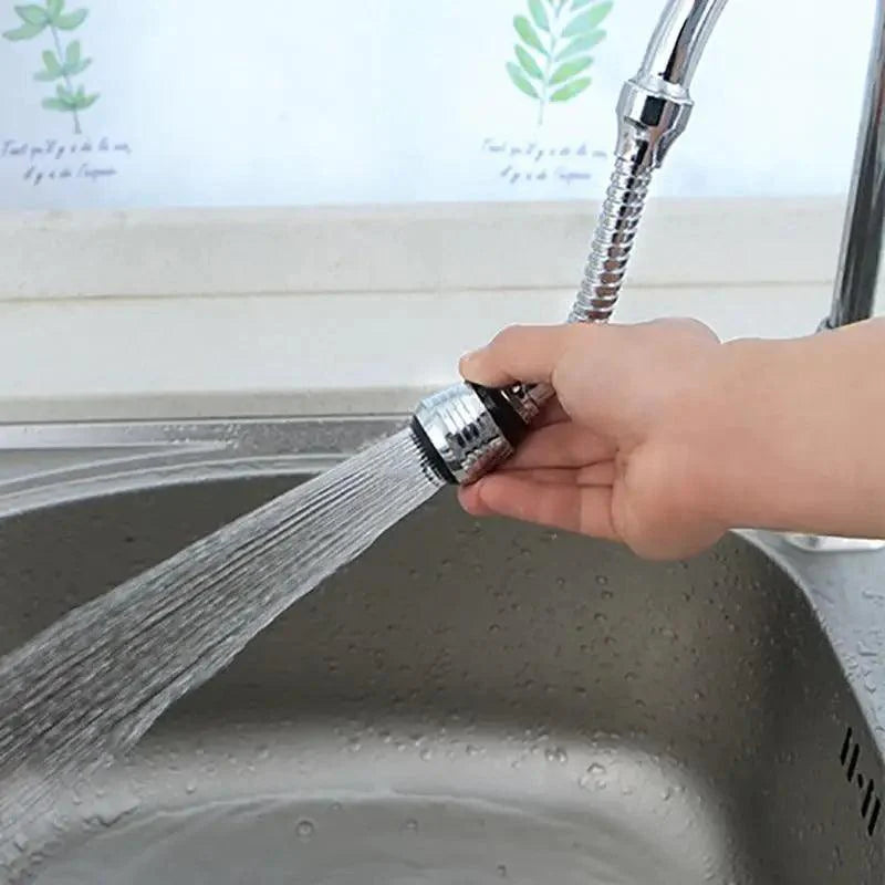 360 Degree Kitchen Sink Tap Faucet Extender, Universal Stainless Steel Faucet Extender with Flexible Swivel Tap Aerator Hose, 2 Water Outlet Modes, Faucet Extender Water Saving Bathroom Kitchen Accessories