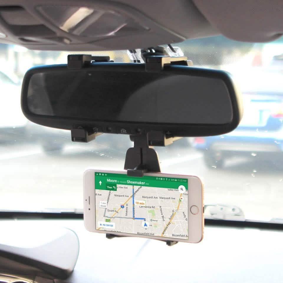 360-Degree Rear View Mirror Phone Holder