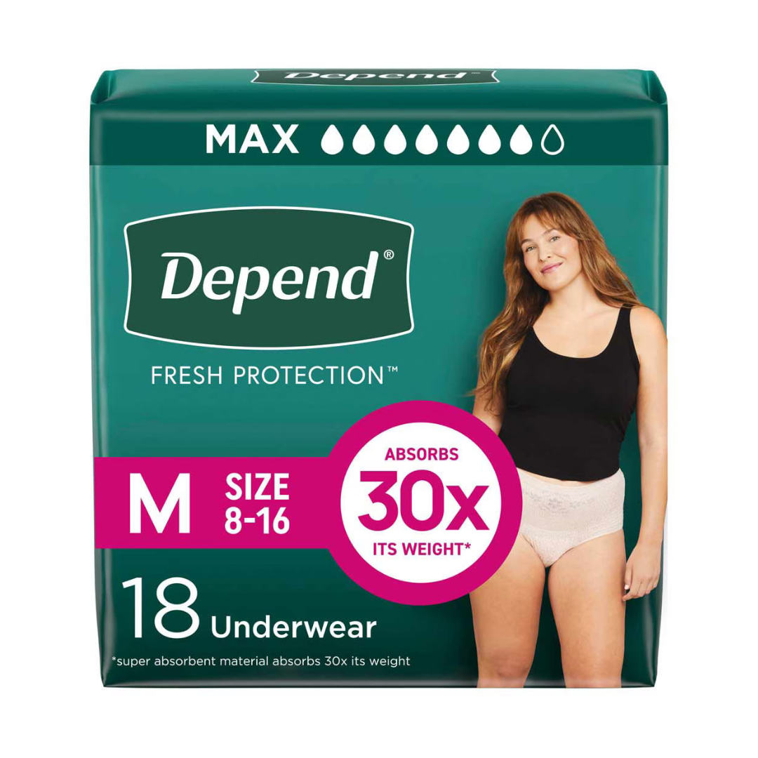 Depend Maximum Absorbency Underwear for Women Medium (18 Count)