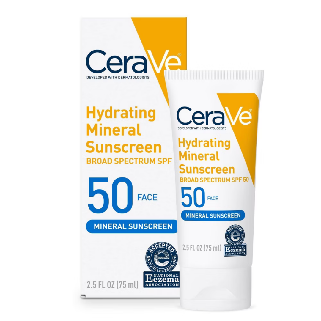 CeraVe Hydrating Mineral Face Sunscreen SPF 50 (1.7oz)