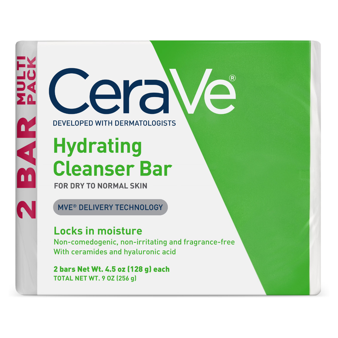 CeraVe Hydrating Cleanser Bar for Normal to Dry Skin (2 x 4.5 oz)