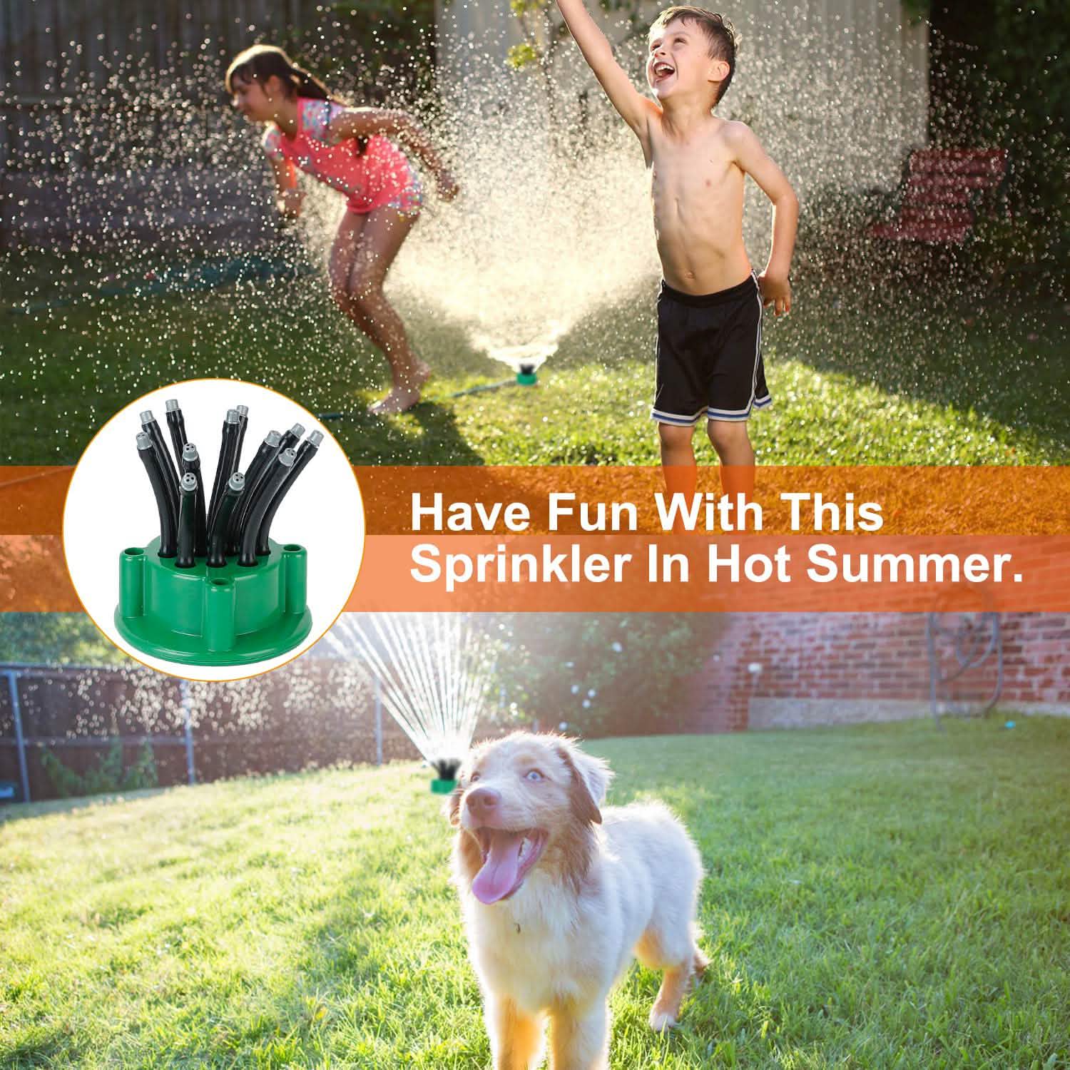 360° Flexible Lawn Sprinkler Automatic 12 Tubes Garden Water Irrigation Sprayers