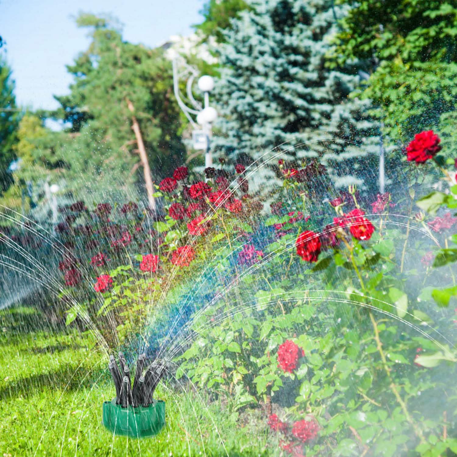 360° Flexible Lawn Sprinkler Automatic 12 Tubes Garden Water Irrigation Sprayers