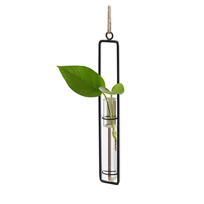Scandinavian-Style Glass Hydroponic Vase for Living Room with Creative Hanging Door Decor and Wall Ivy Plant Water Cultivation Transparent Pot