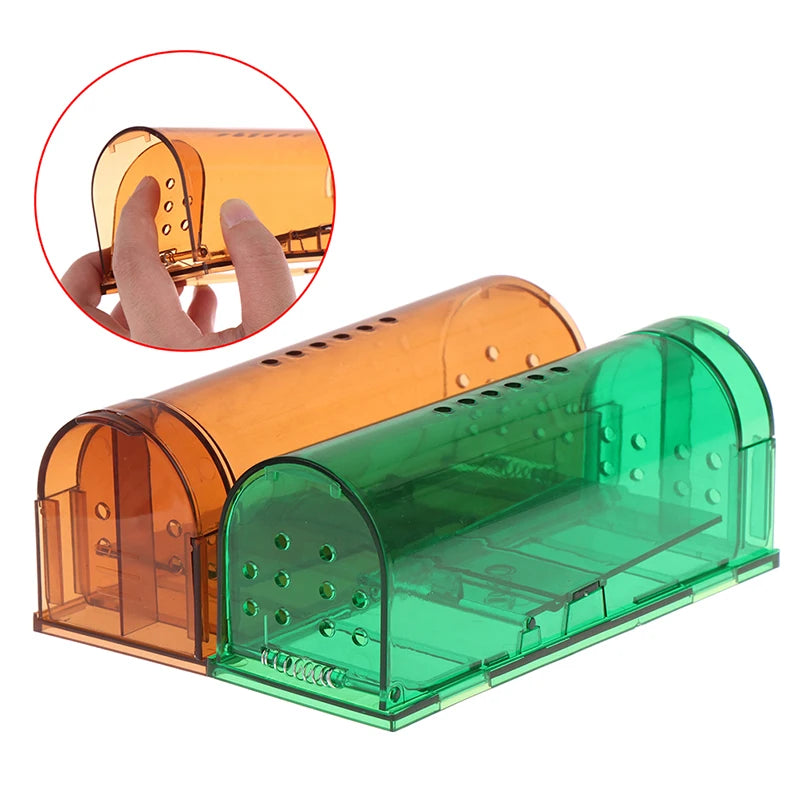 Smart Self-locking Mousetrap Safe Firm Transparent Household Mouse Catcher Control Cage Reusable Mice Rodent Catcher Rat Traps