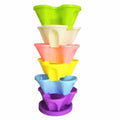 Balcony 6-layer Three-dimensional Basin Combination Plastic Flowerpot