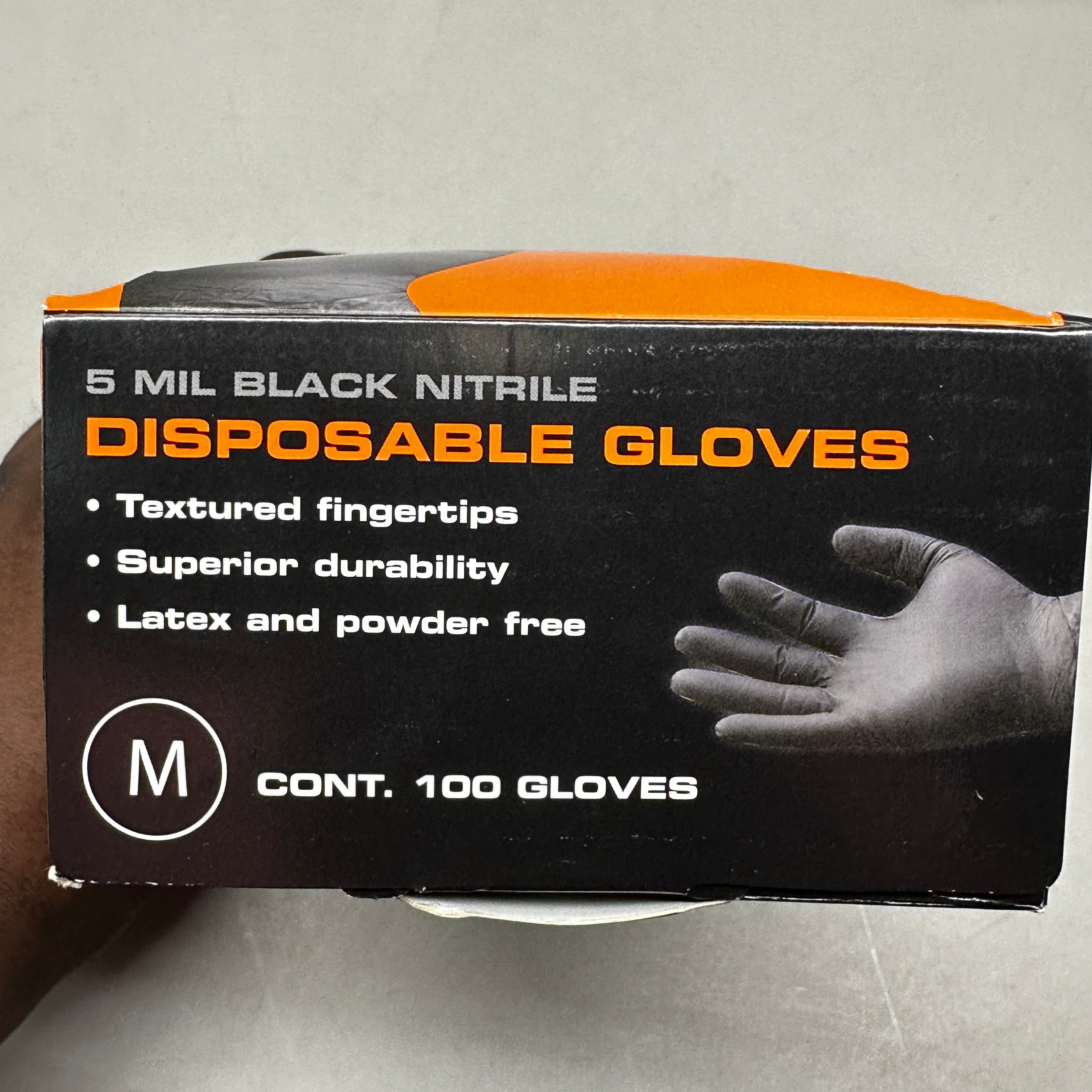 AUTOWURKS (100 PACK) Black Nitrile Disposable Gloves Size: Medium MKL-000M
