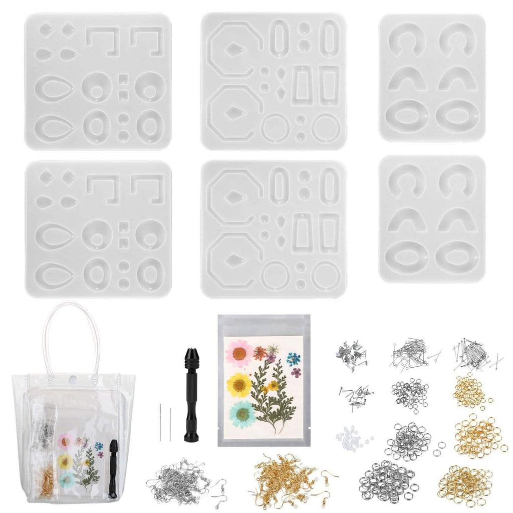366-Pieces: Jewelry Making Silicone Earring Necklace Pendant Resin Casting Molds