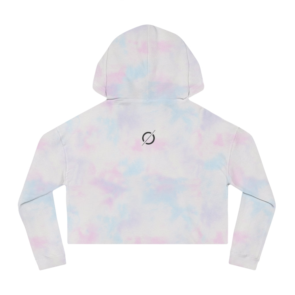 Cropped Hoodie Sweatshirt for Women with Cropped Design and Ribbed Cuffs