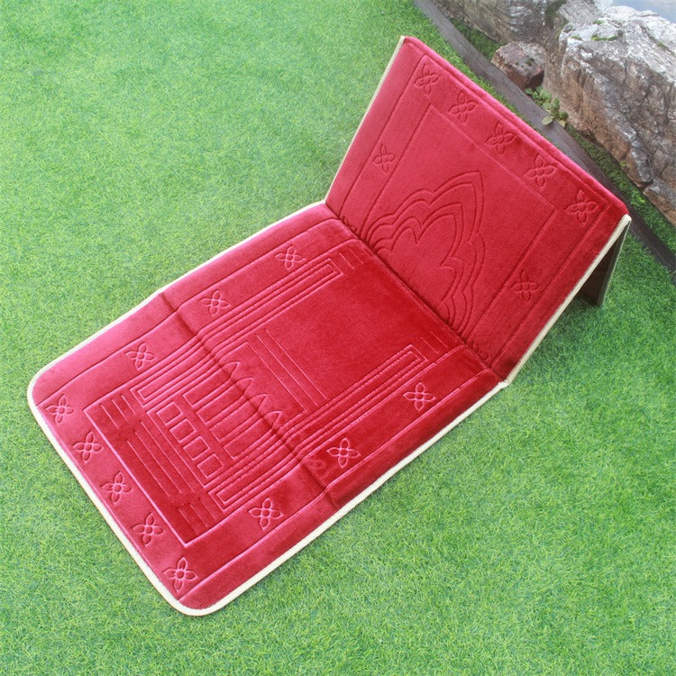 Flannel Fabric Portable Qibla Blanket Folding Worship Blanket Prayer Mat