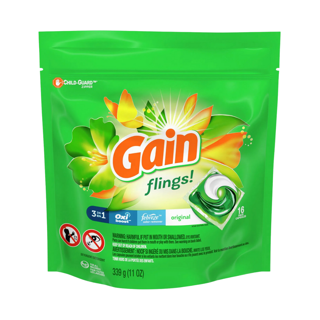 Gain Flings 3-in-1 Laundry Detergent Pacs Original (16 count)