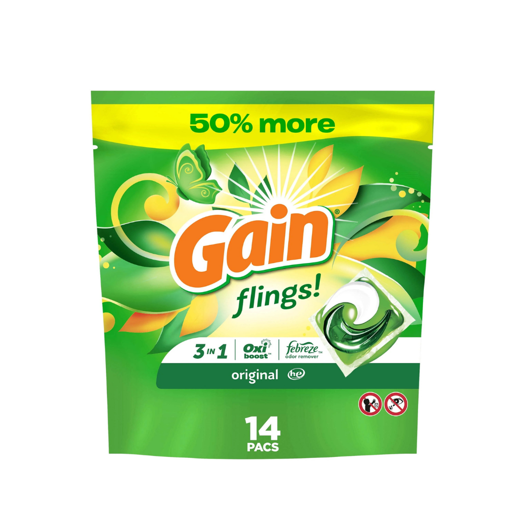 Gain Flings 3-in-1 Laundry Detergent Pacs Moonlight Breeze (16 count)