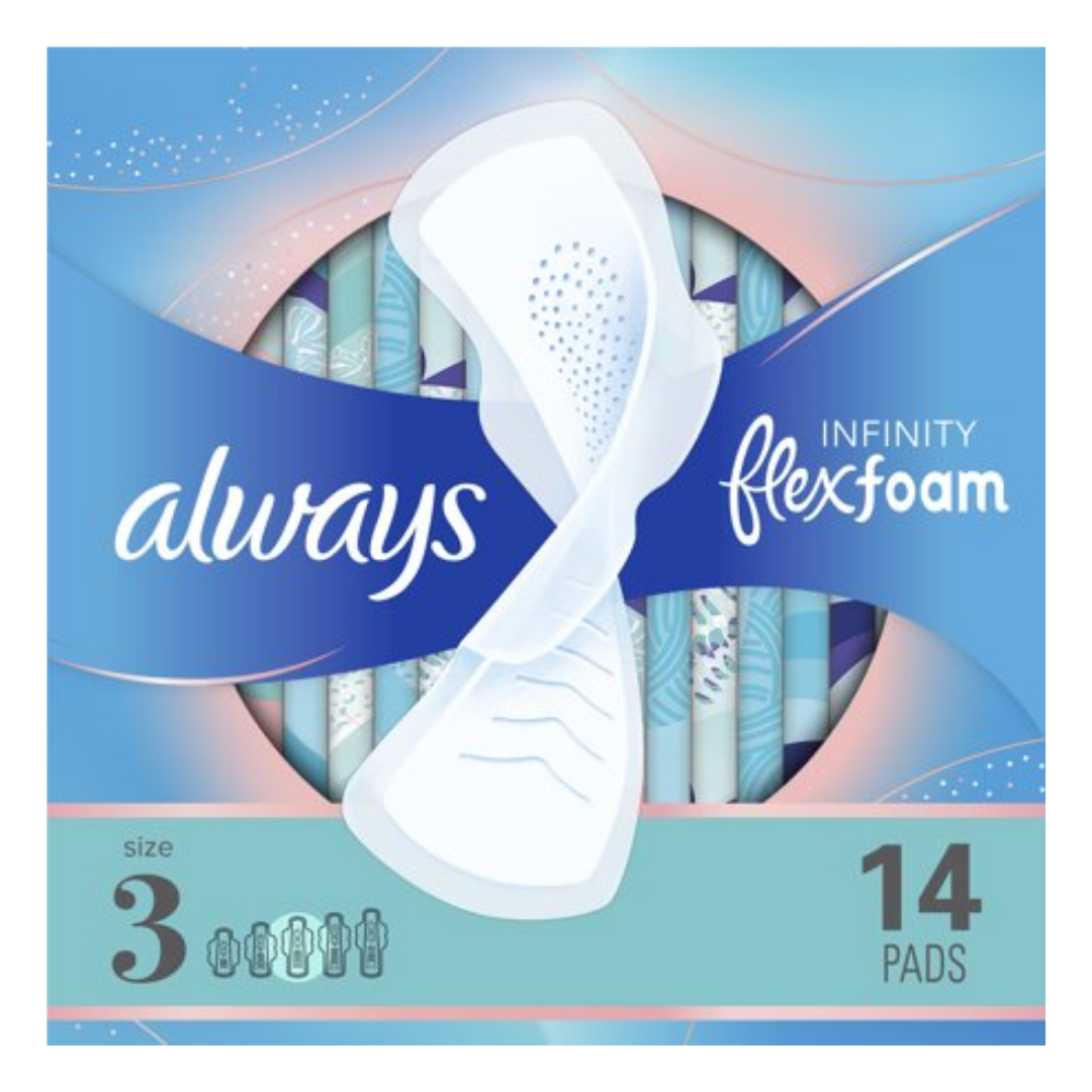 Always Infinity FlexFoam Size 3 Extra Heavy Flow (14 Pads)