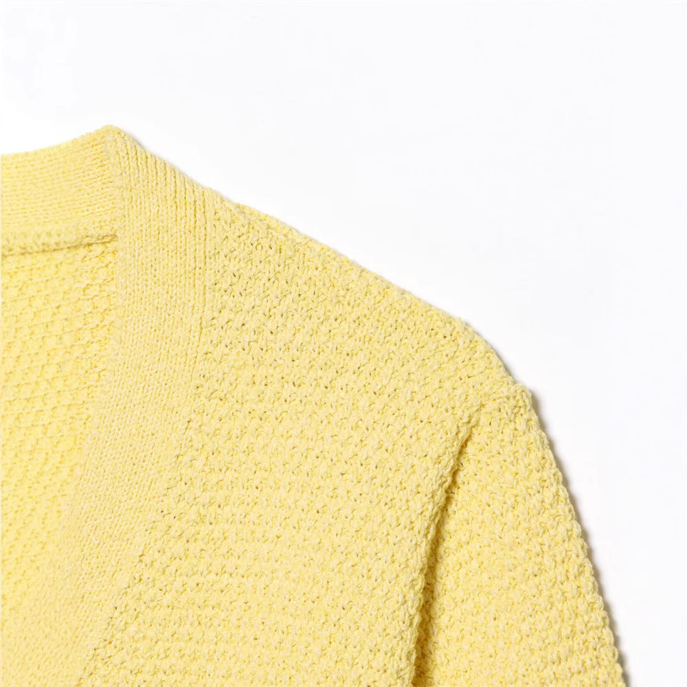 Spring New Style Round Neck Solid Color Loose Knit Sweater