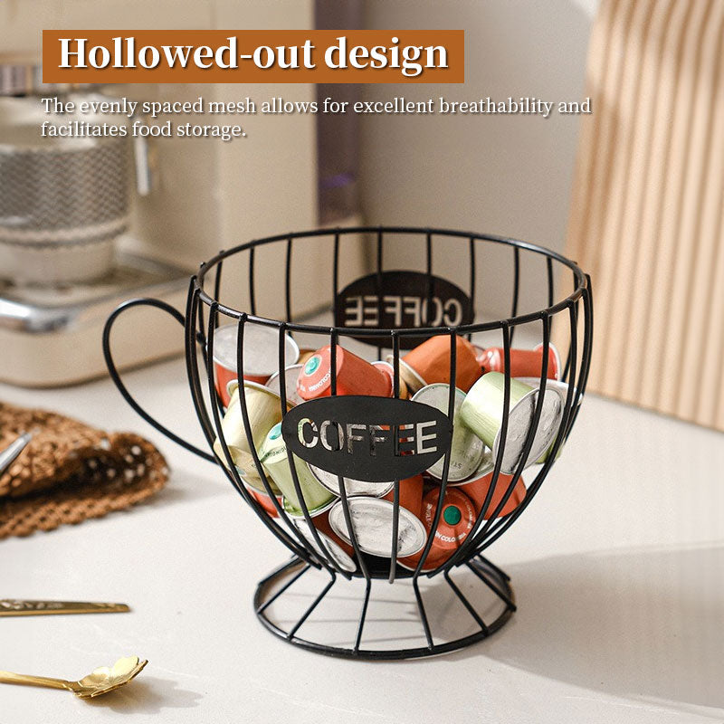 Large Capacity Metal Coffee Capsule Holder | Organizer & Dispenser for Nespresso, Keurig Capsules