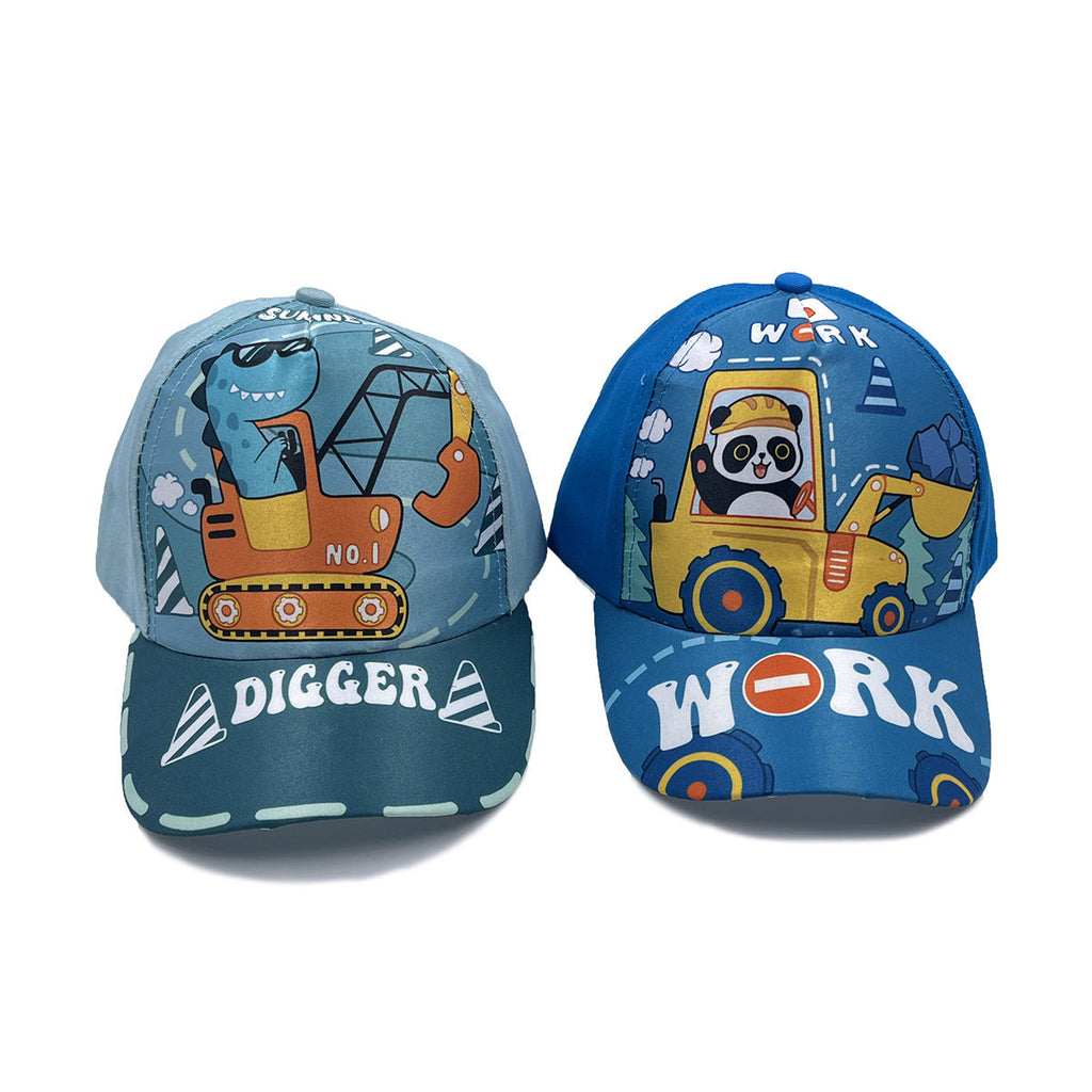 Cartoon Children's Baseball Cap For Engineering Vehicle Excavator