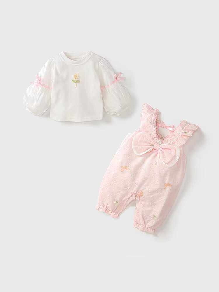 SpringAutumn One-Hundred-Day Romper Set For Baby Girls Full Moon