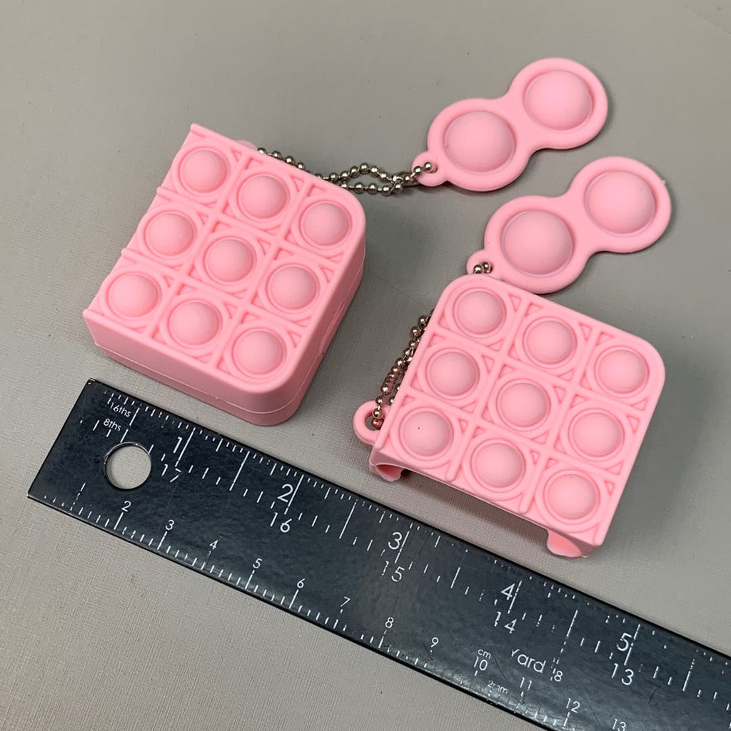 BEST WHOLESALE 2-PACK! Wireless Headphone Bubble Popping Case 2.5" x 2" Baby Pink