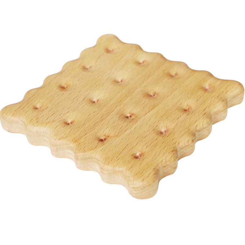 Beech Biscuit Coaster Solid Wood Tea Coaster Mug Coffee Coaster Cup Holder Creative Gift