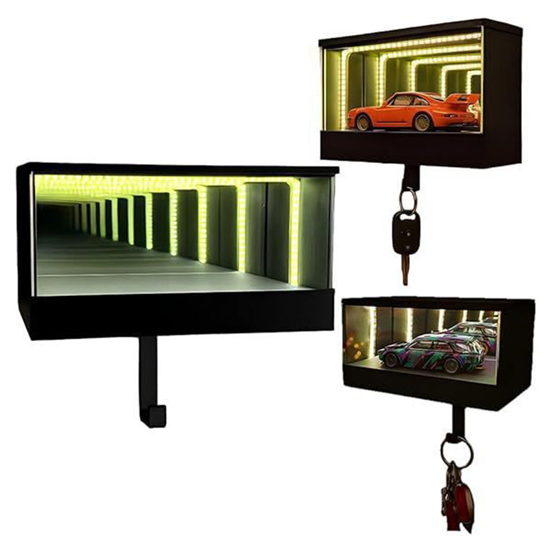 3D Printed Wall-Mounted Car Key Holder with Garage Hook, Fun Infinite Garage Keychain, Car Key Storage Rack, Car Key Organizer