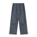 Wrinkled Casual Straight Cargo Pants Men's American Loose Solid Color Thin Sports Drawstring Cuffed Long Trousers