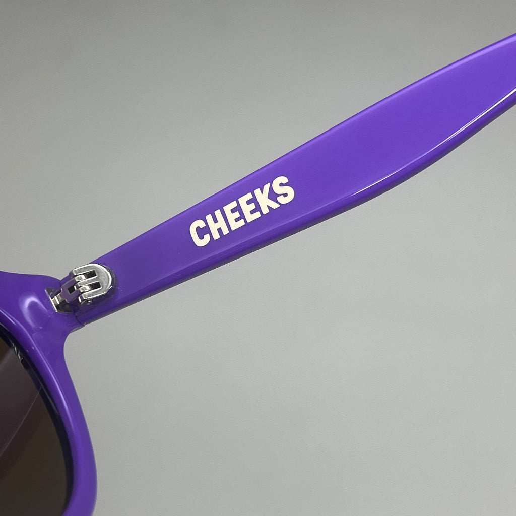 FRIDA MAE CHEEK Clemente Round Polarized Lens Sunglasses Purple SUN-ROUND-PUR AS-IS