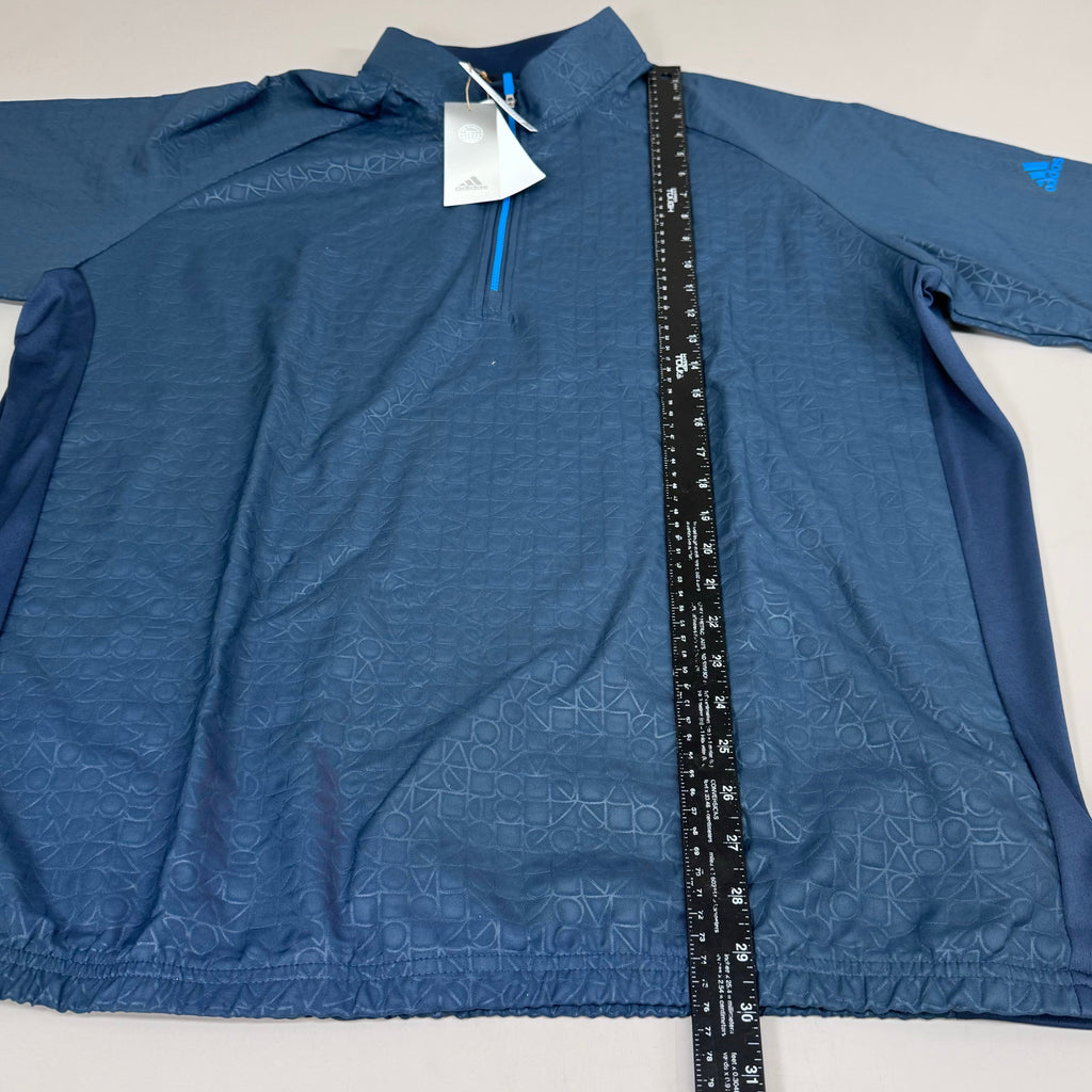 ADIDAS Deboss 1/4" Zip Men's Golf Sweatshirt Sz-2XL Navy Blue HA9118