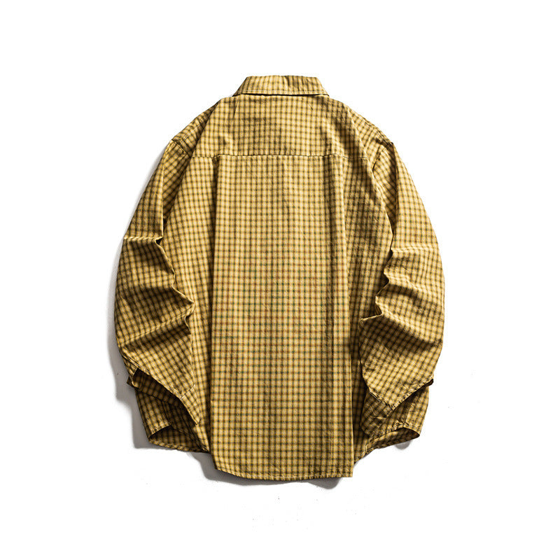 Checkered long sleeved loose casual shirt