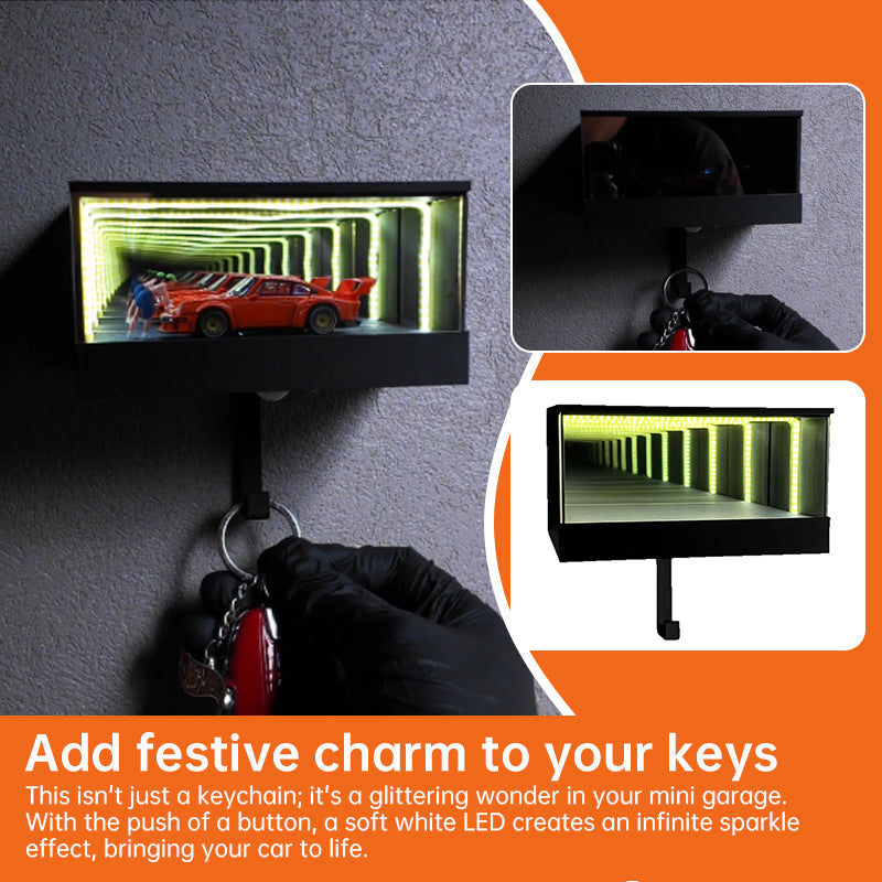 3D Printed Wall-Mounted Car Key Holder with Garage Hook, Fun Infinite Garage Keychain, Car Key Storage Rack, Car Key Organizer