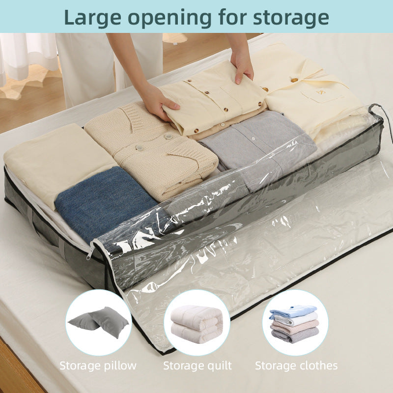 Under-Bed Storage Bag, 75L/40L - Portable Foldable Comforter & Clothing Organizer, Large Capacity Dustproof Box