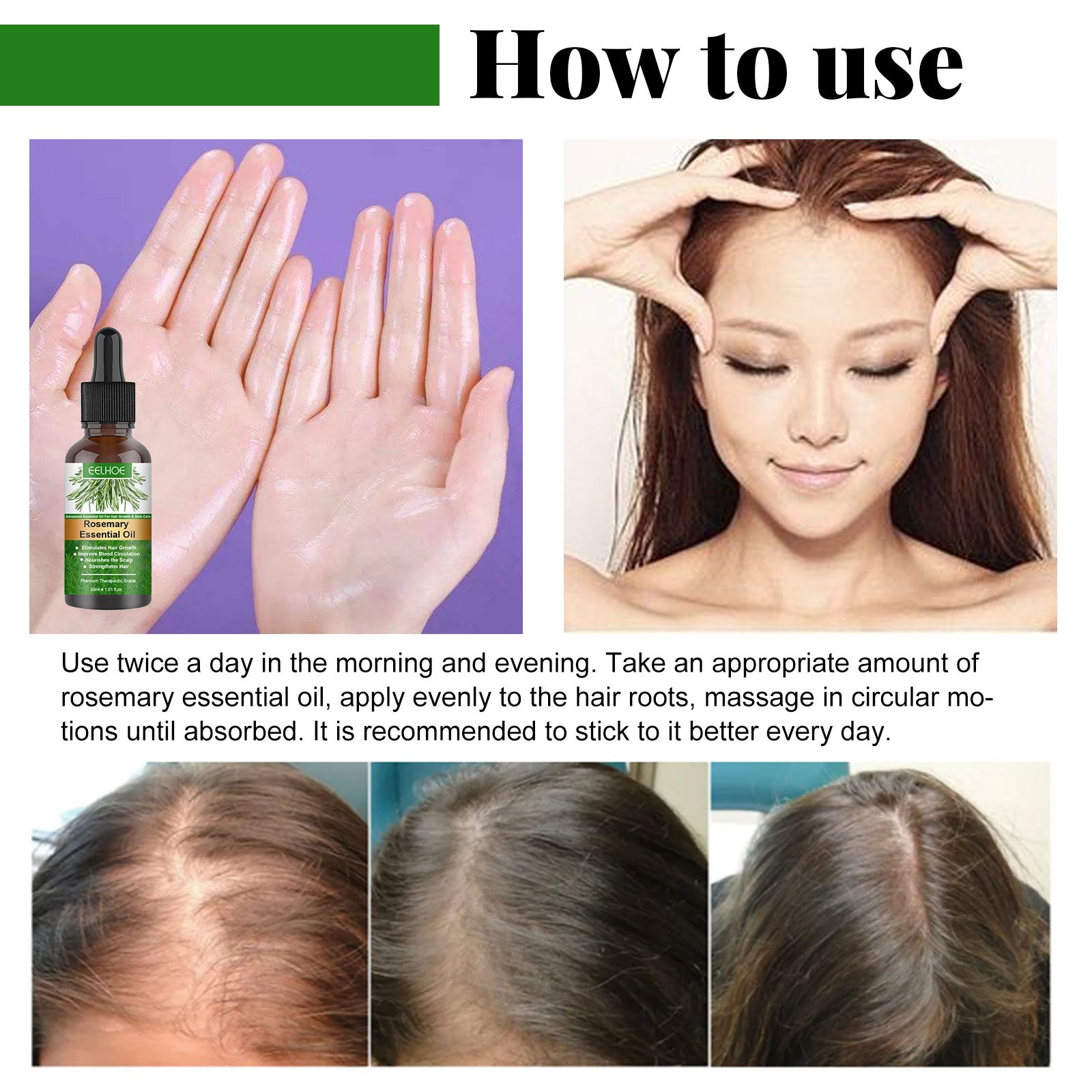 Rosemary Hair Essential Oil Gentle Scalp Care Soft Shine Natural Fluffy Hair Essential Oil