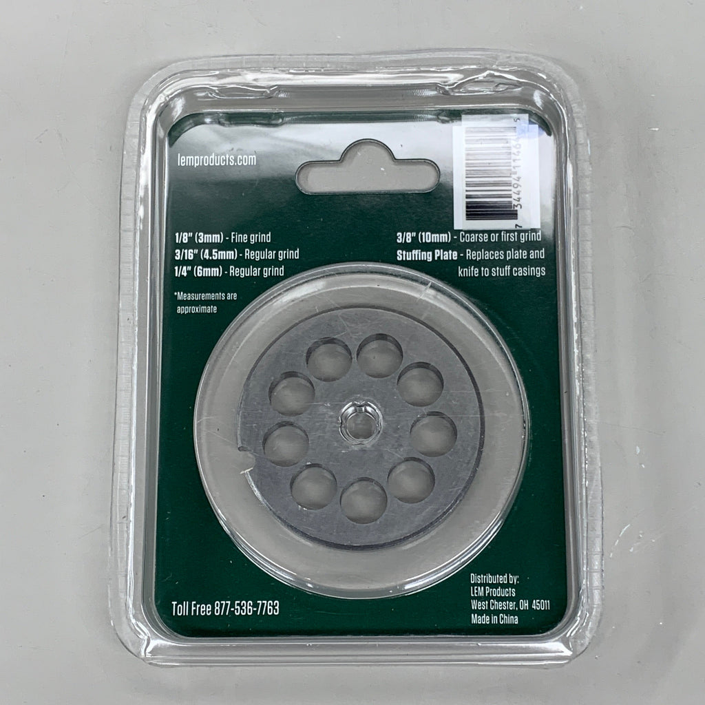 LEM Grinder Plate 10mm #5 (3/8") 2-1/8" Diameter Stainless Steel