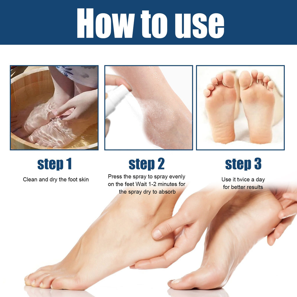Athletes Foot Relief Spray, Relieve Foot Sweat Foot Itching Peeling Gray Nails Foot Odor Moisturizing Care Spray